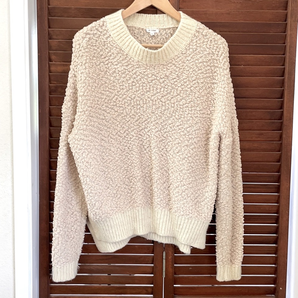 Cream bubble dot knit oversized sweater